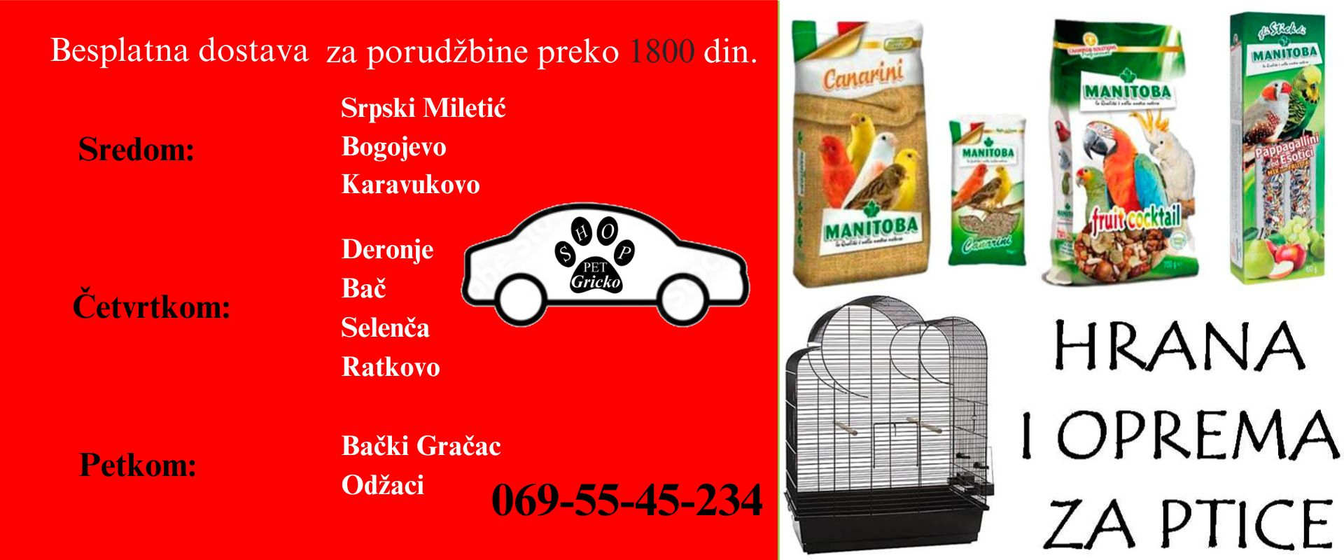 Hrana i oprema za ptice